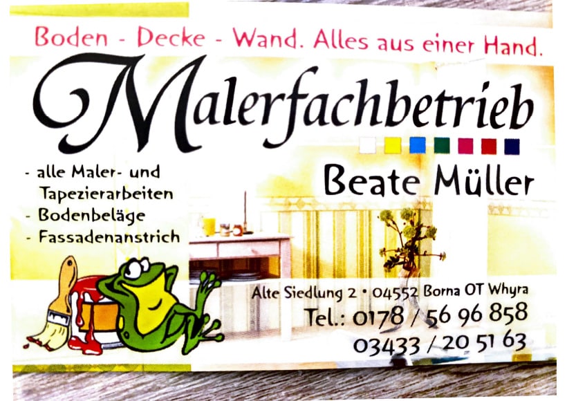 Visitenkarte von Malerfachbetrieb Beate Müller